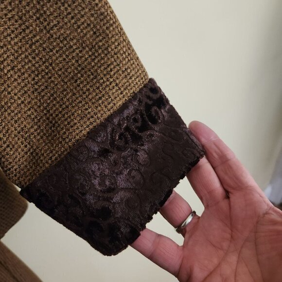 Danny & Nicole Vintage Brown Tweed Unique Pant Suit Size 8P - Picture 7 of 11